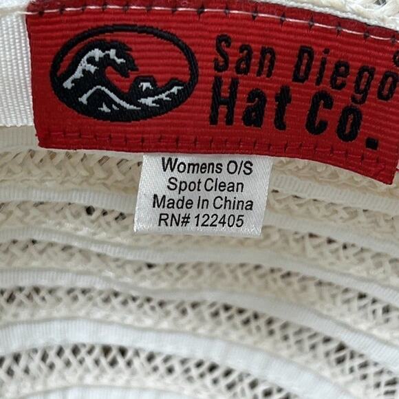 San Diego Hat Company Floppy White Woven Straw Sun Hat - Picture 3 of 5